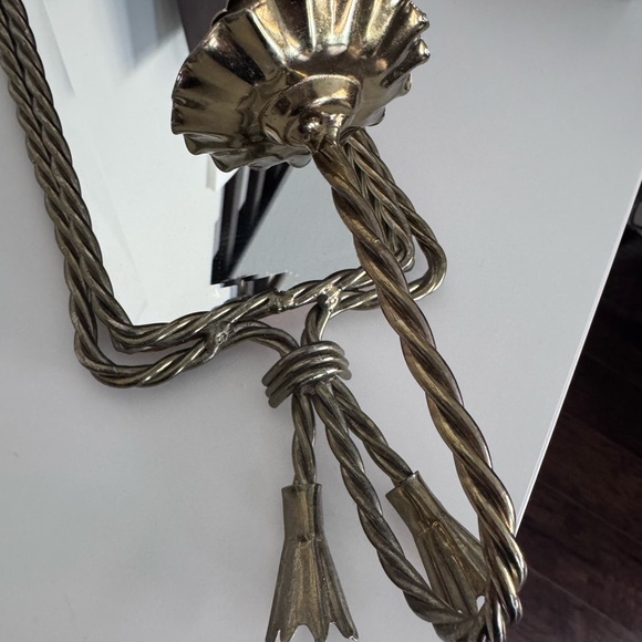 MCM brass mirror candle wall sconce - Picture 2 of 7